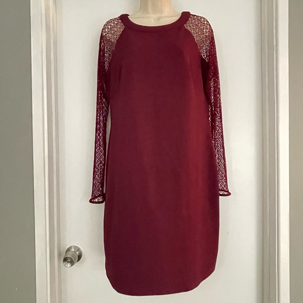 Laundry Mesh Long Sleeve Dress
